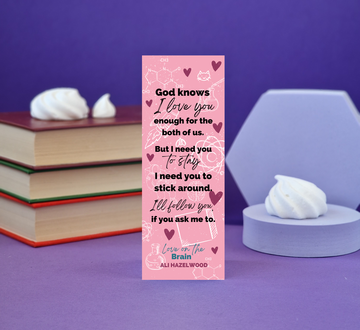 Love On The Brain Inspired Bookmark - Illustrated Bookmark - Literary Lovelies UK