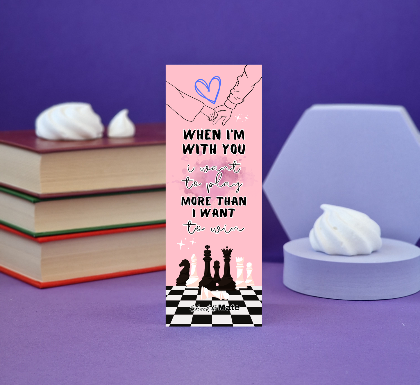 Check Mate Inspired Bookmark - Illustrated Bookmark - Literary Lovelies UK