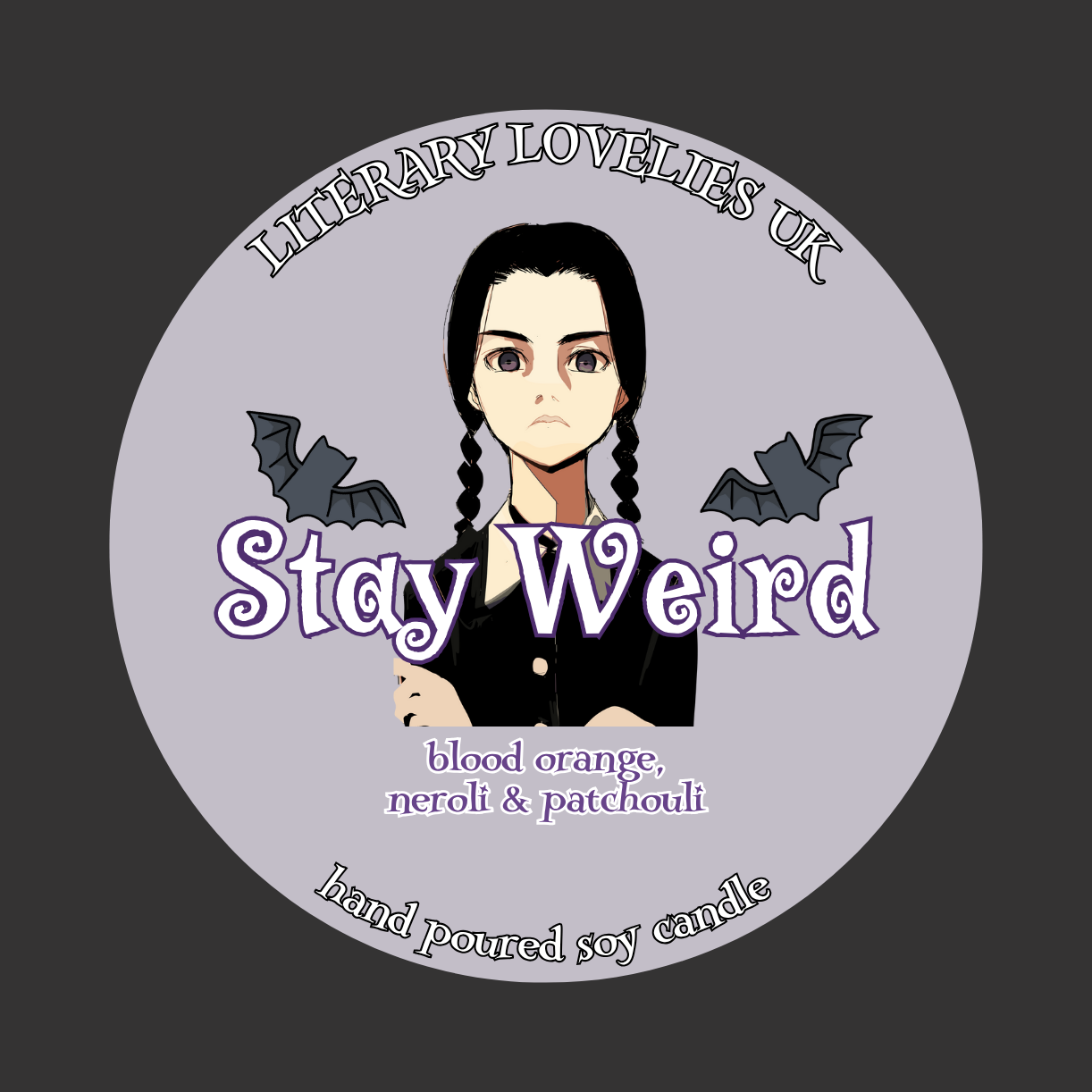 Stay Weird Soy Candle - Spooky Movie inspired Candle - Halloween Candle - Literary Lovelies UK