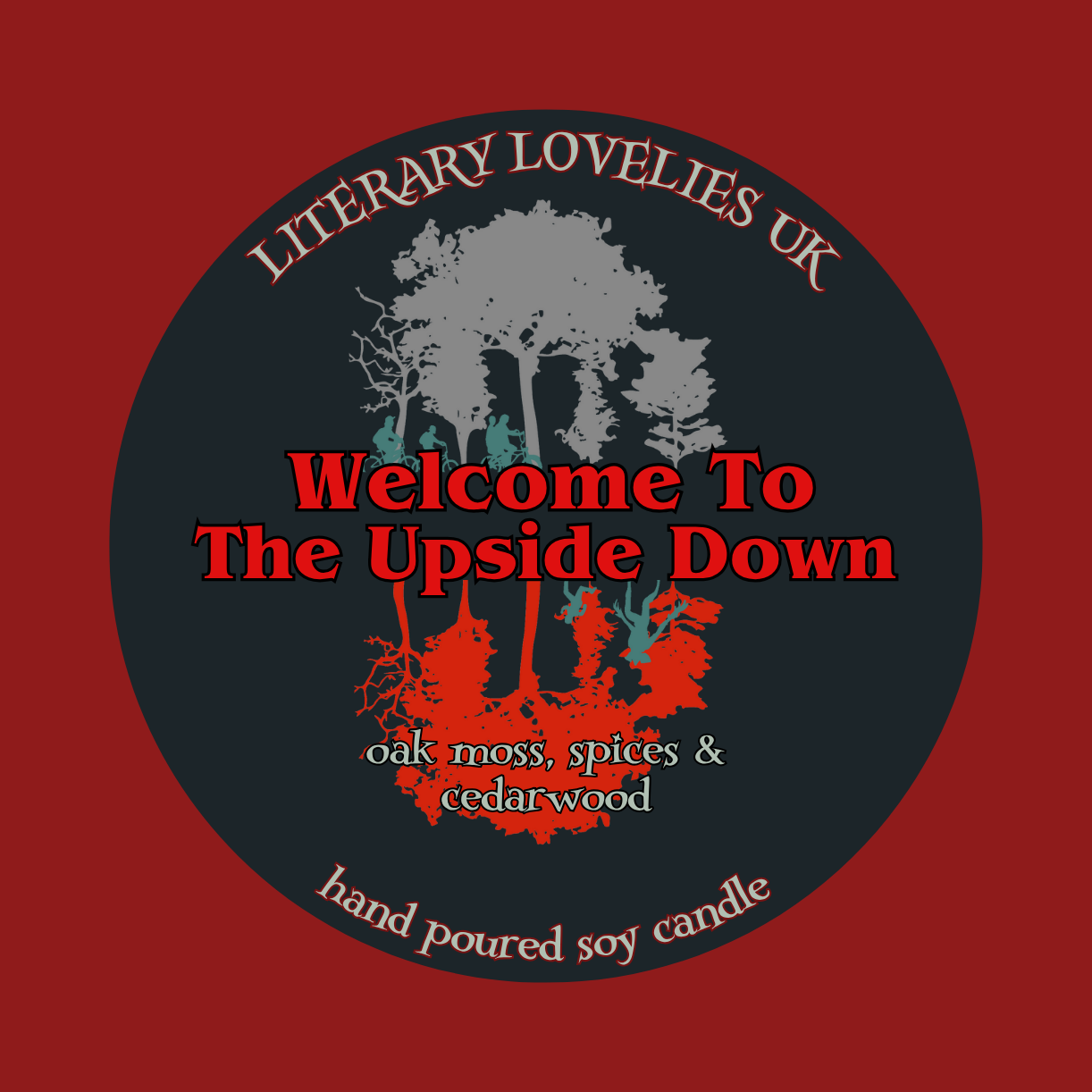 The Upside Down Soy Candle - Spooky Movie inspired Candle - Halloween Candle - Literary Lovelies UK