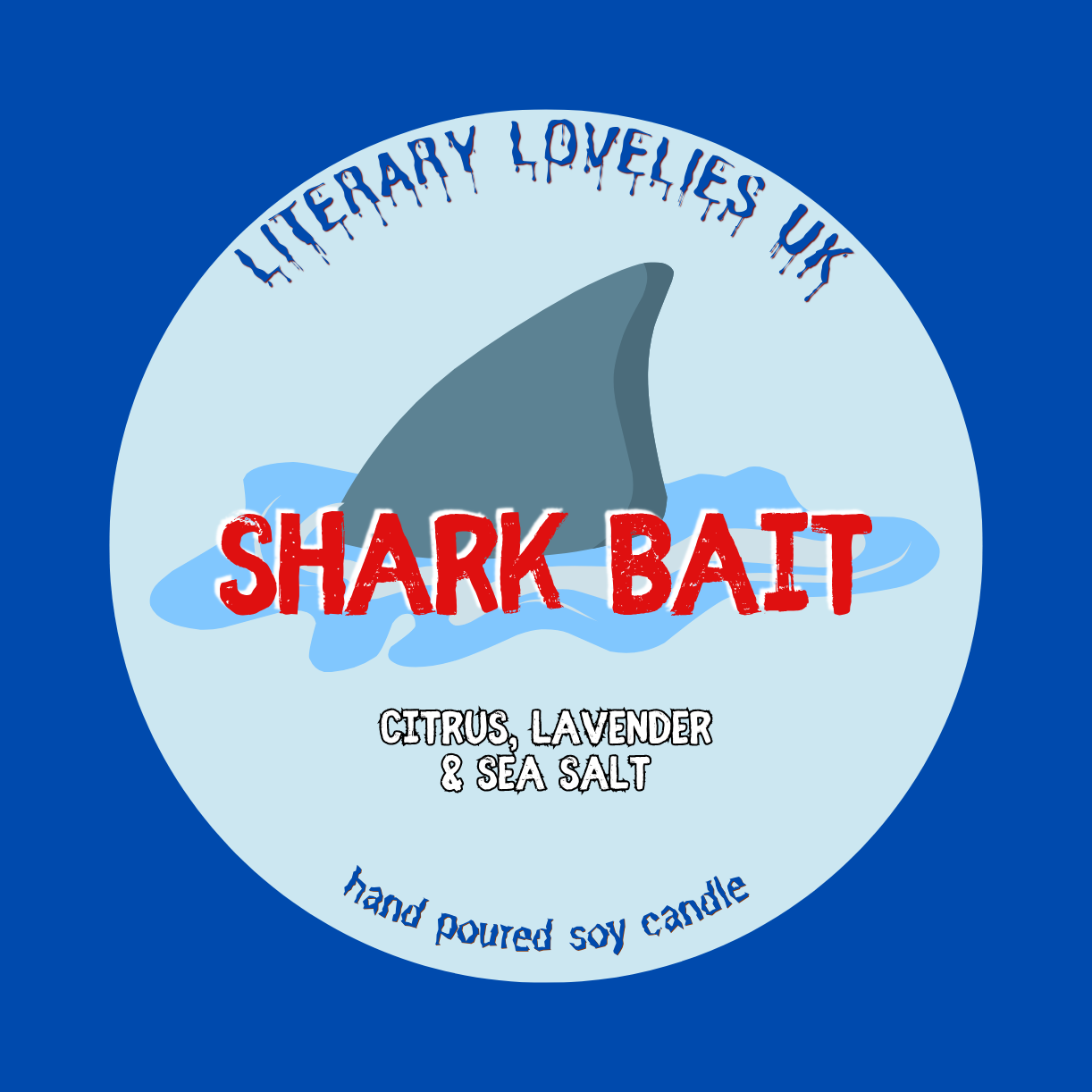 Shark Bait Soy Candle - Horror Movie inspired Candle - Halloween Candle - Literary Lovelies UK