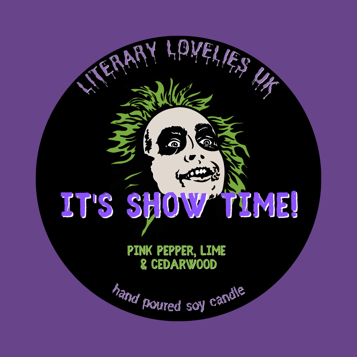 It's Show Time Soy Candle - Spooky Movie inspired Candle - Halloween Candle - Literary Lovelies UK