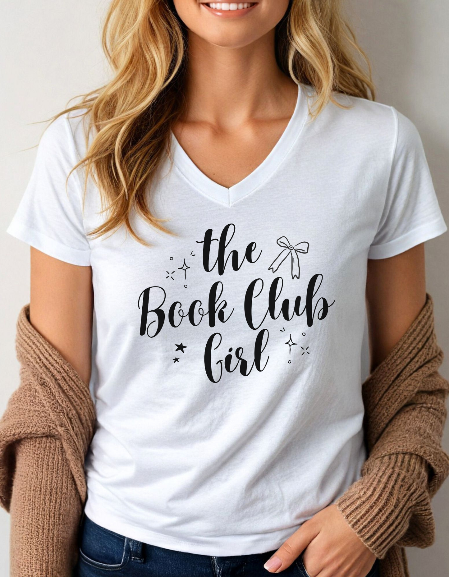 The Book Club Girl V-Neck T-Shirt