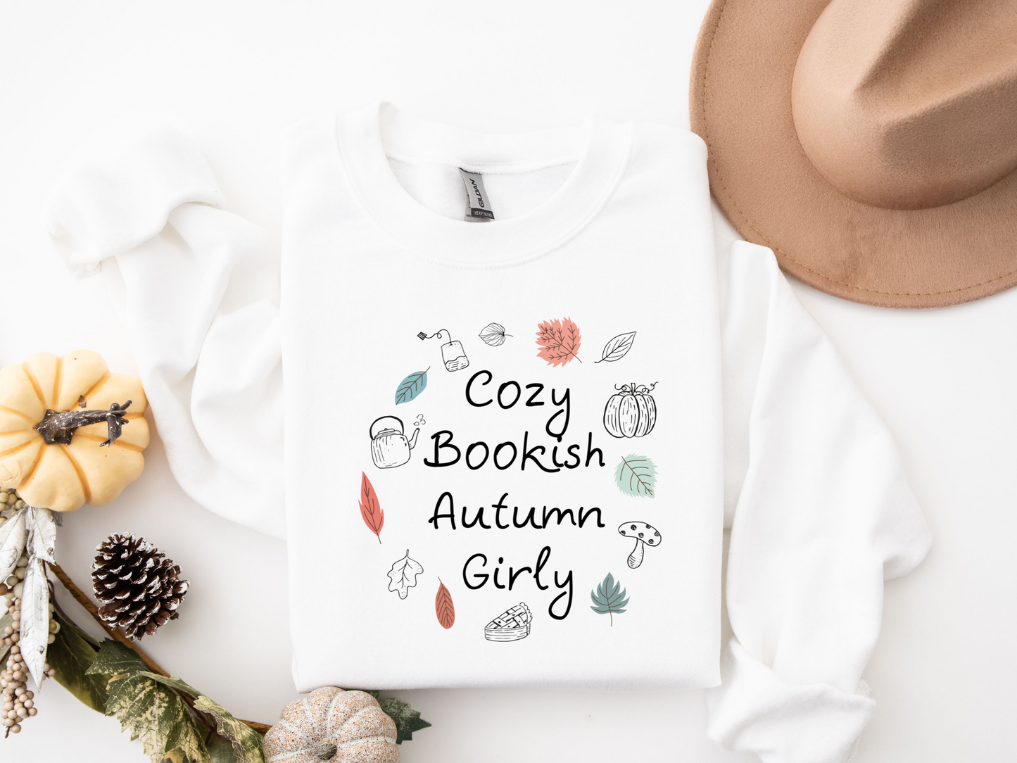 Cosy Bookish Autumn Girly Sweatshirt