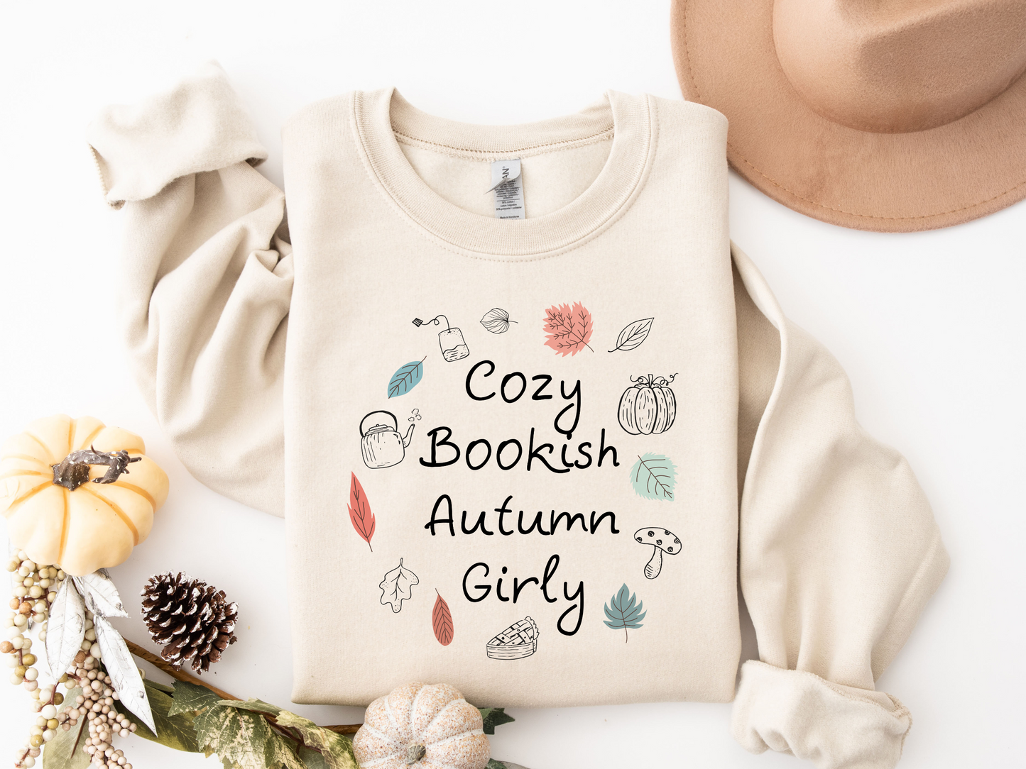 Cosy Bookish Autumn Girly Sweatshirt