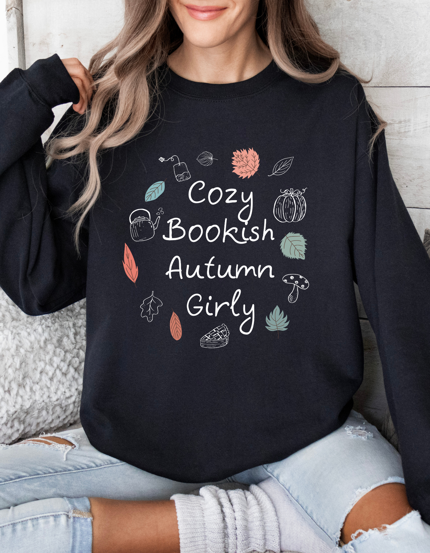 Cosy Bookish Autumn Girly Sweatshirt