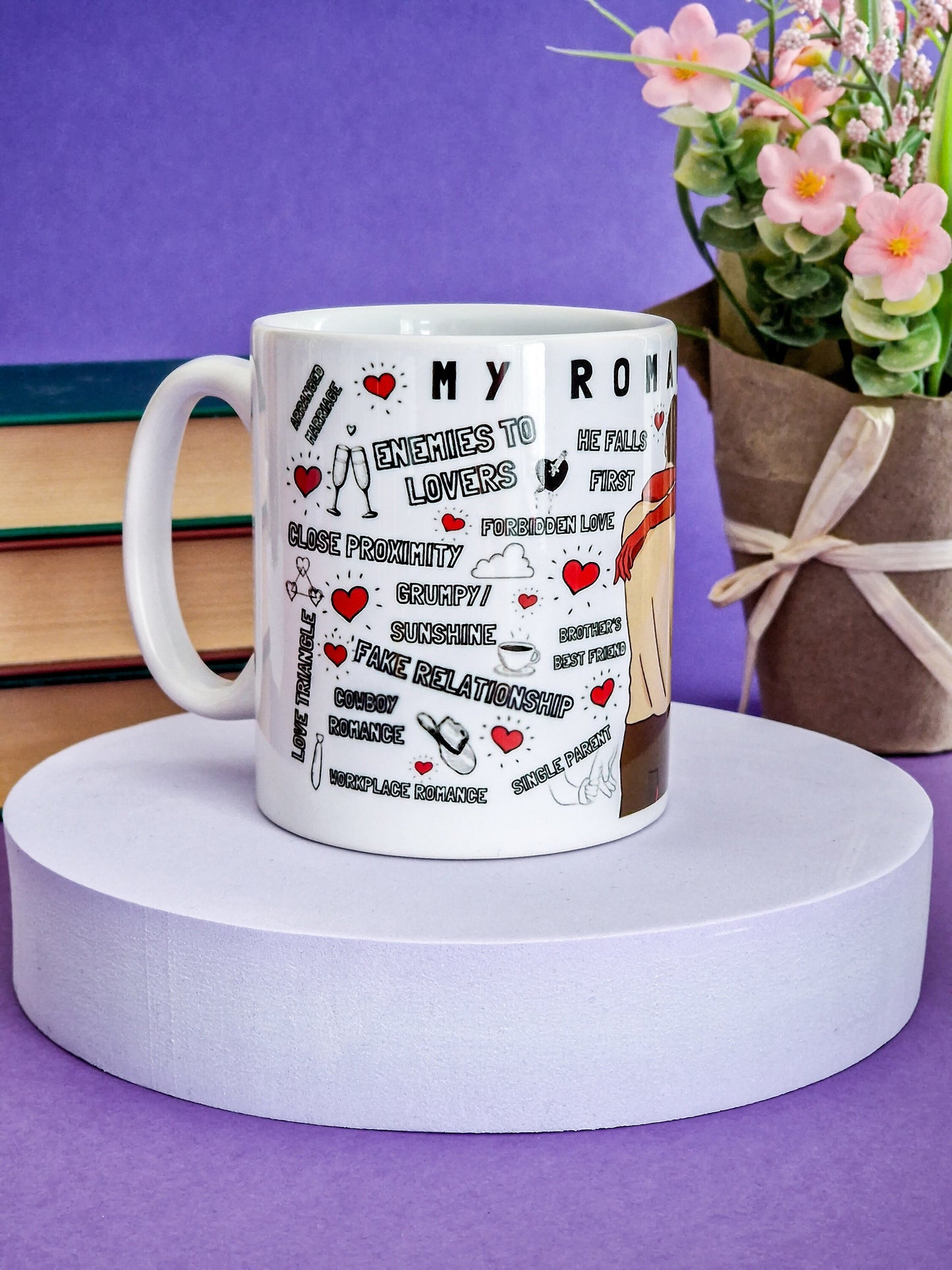 Romance Tropes Mug Ceramic Mug - Romance Reader Mug - Book Club Mug - Literary Lovelies UK