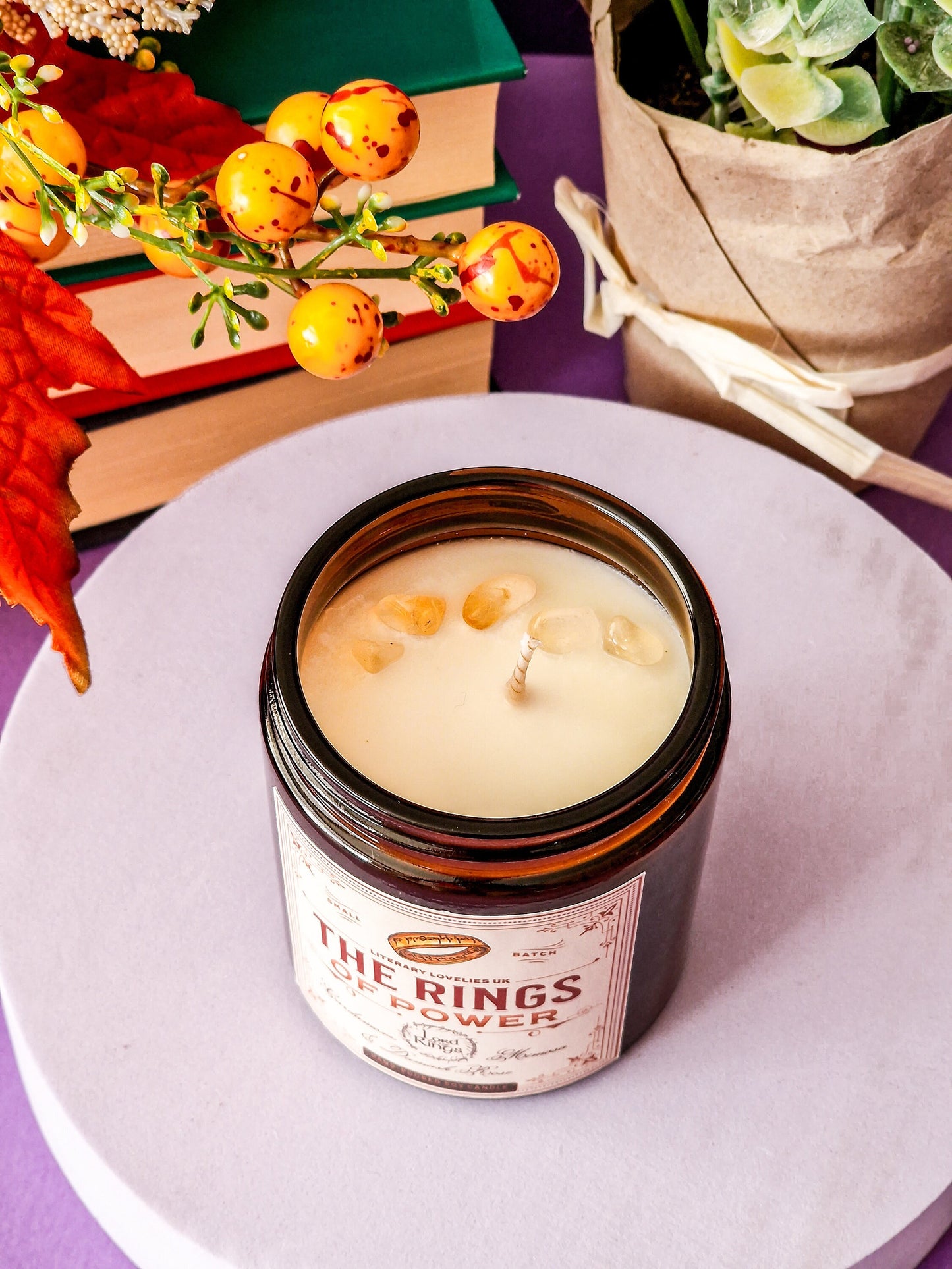 The Rings - LOTR inspired soy candle - Literary Lovelies UK
