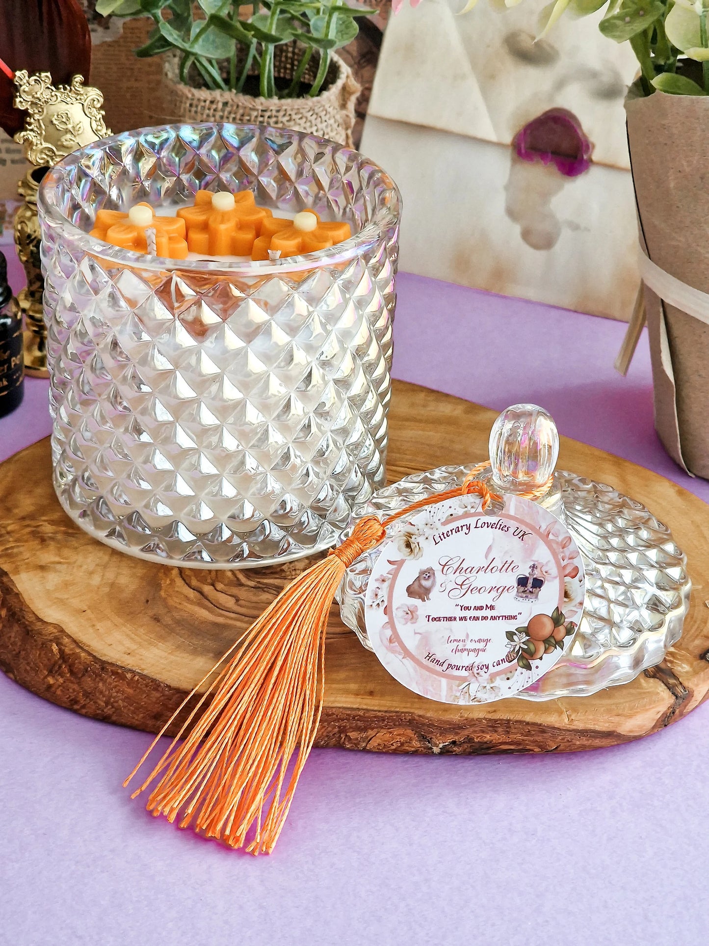 Queen Charlotte - Charlotte & George - Bridgerton inspired soy candle - Literary Lovelies UK