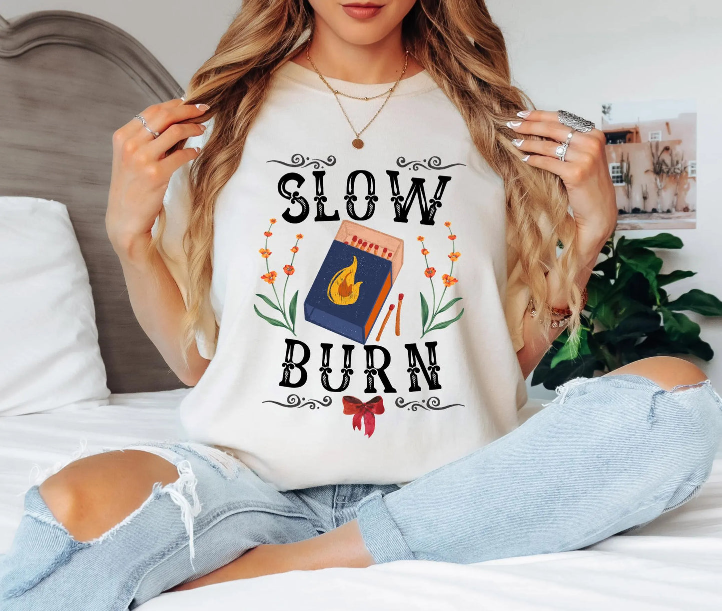 Slow Burn Book Tropes T-shirt - Book Lover T-Shirt - Literary Lovelies UK