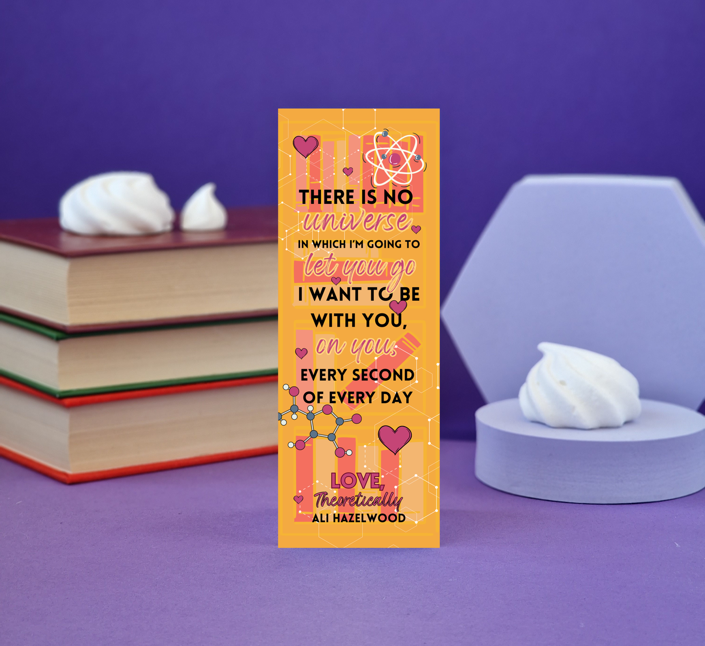 Love Theoretically Inspired Bookmark - Illustrated Bookmark - Literary Lovelies UK