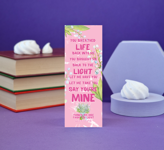 Things We Hide From The Light Inspired Bookmark - Illustrated Bookmark - Literary Lovelies UK