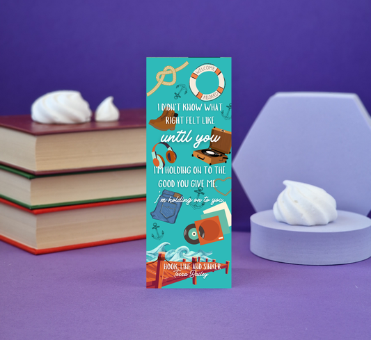 Hook Line and Sinker Inspired Bookmark - Illustrated Bookmark - Literary Lovelies UK
