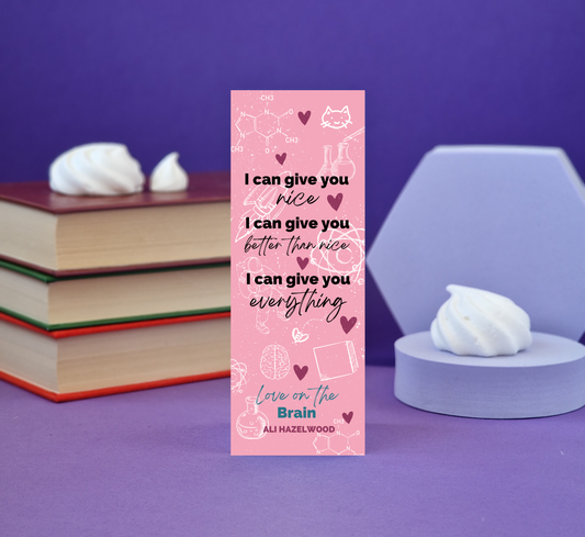 Love On The Brain Inspired Bookmark - Illustrated Bookmark - Literary Lovelies UK
