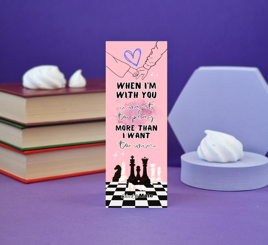 Check Mate Inspired Bookmark - Illustrated Bookmark - Literary Lovelies UK