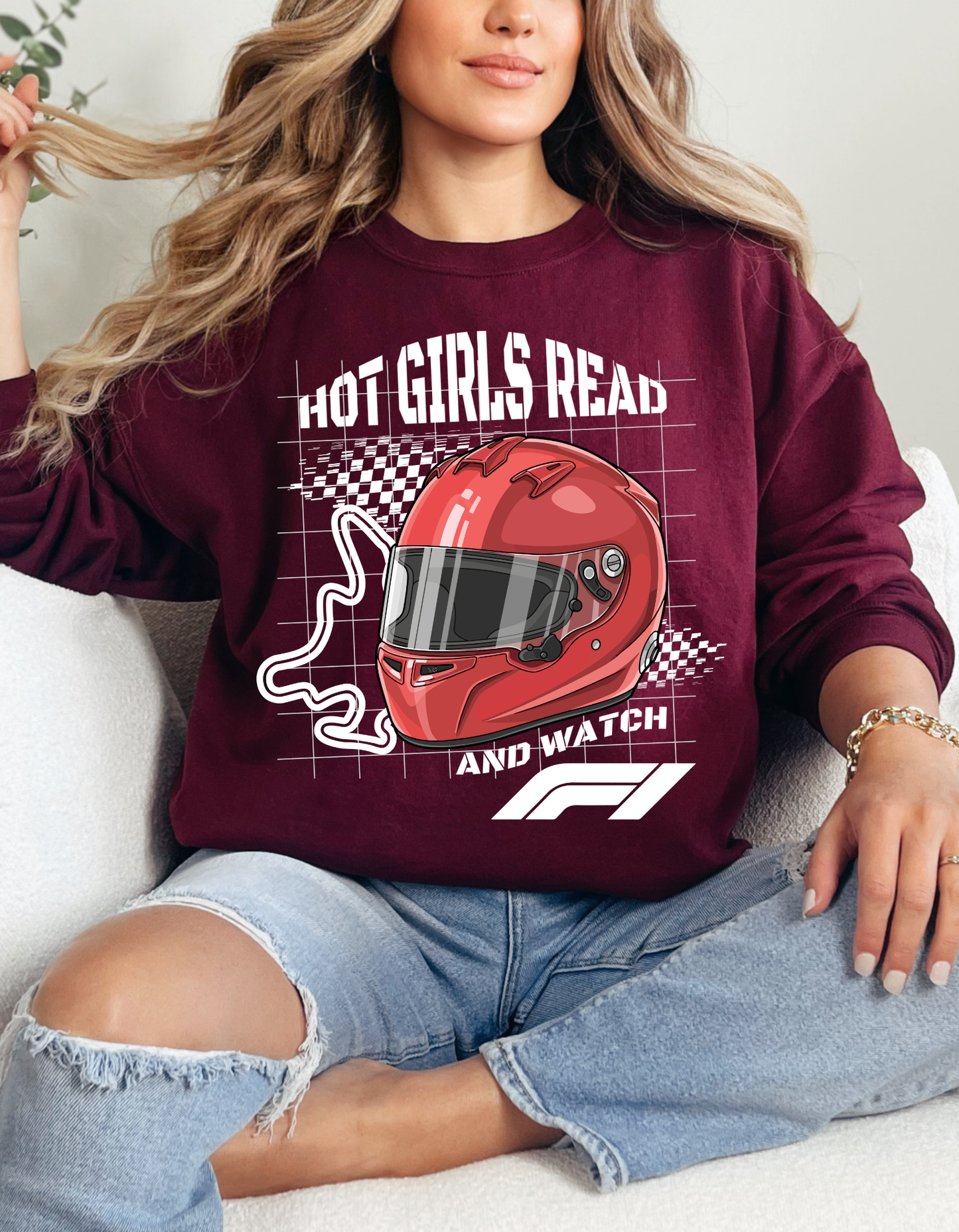 Hot Girls Read and Watch F1 Sweatshirt