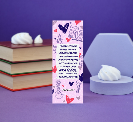 Not In Love Inspired Bookmark - Illustrated Bookmark - Literary Lovelies UK