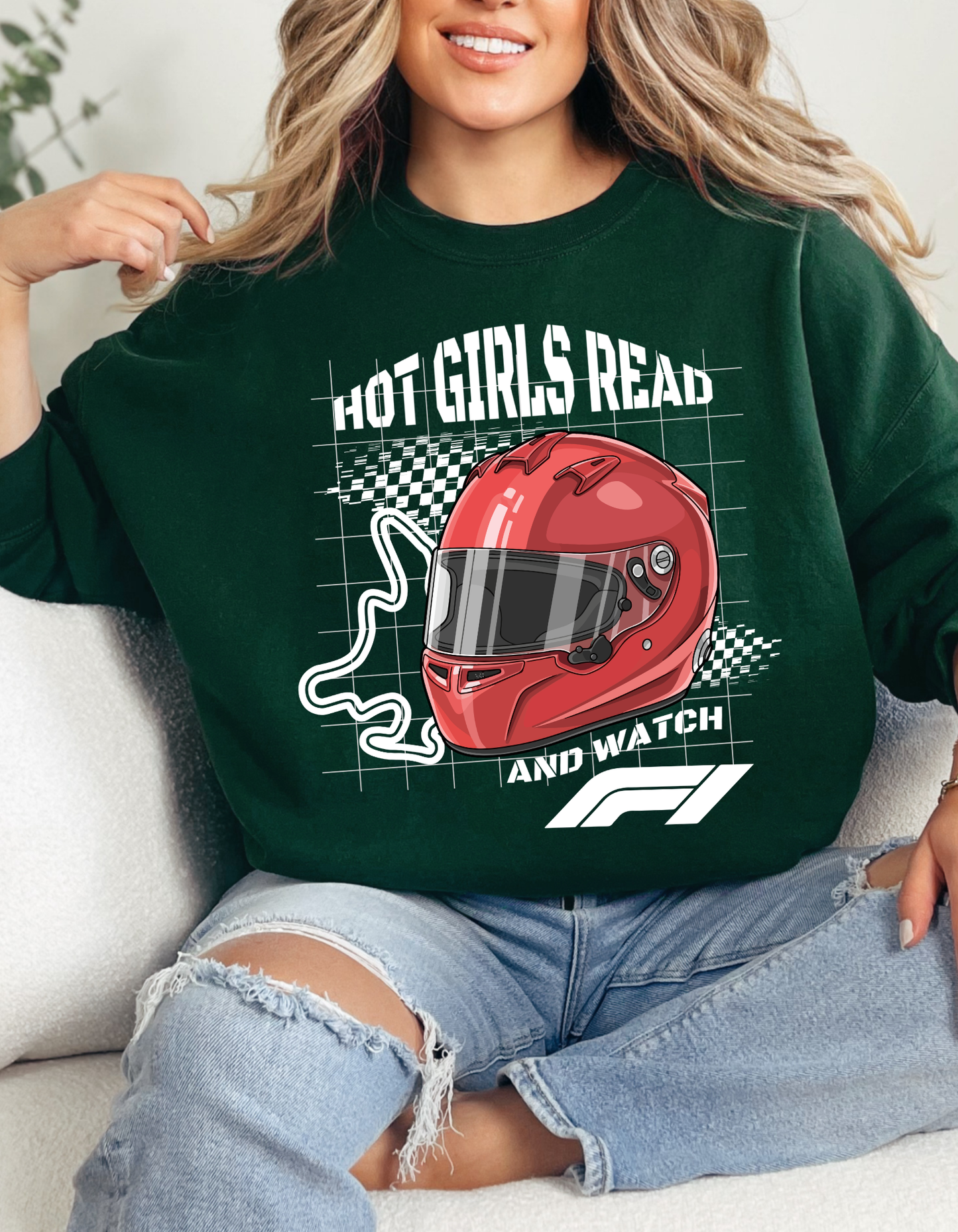 Hot Girls Read and Watch F1 Sweatshirt