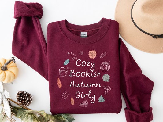Cosy Bookish Autumn Girly Sweatshirt