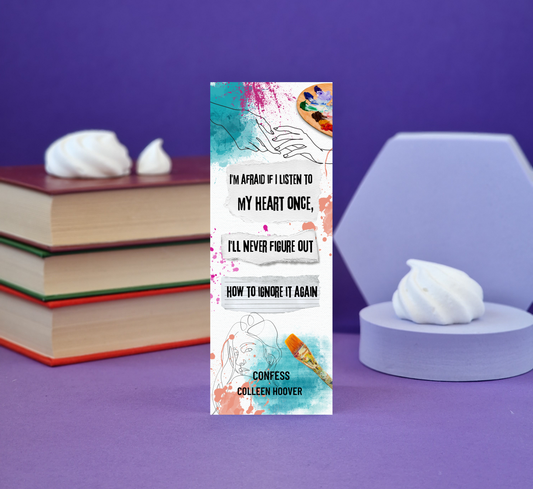 Confess (Colleen Hoover) Inspired Bookmark - Illustrated Bookmark - Literary Lovelies UK