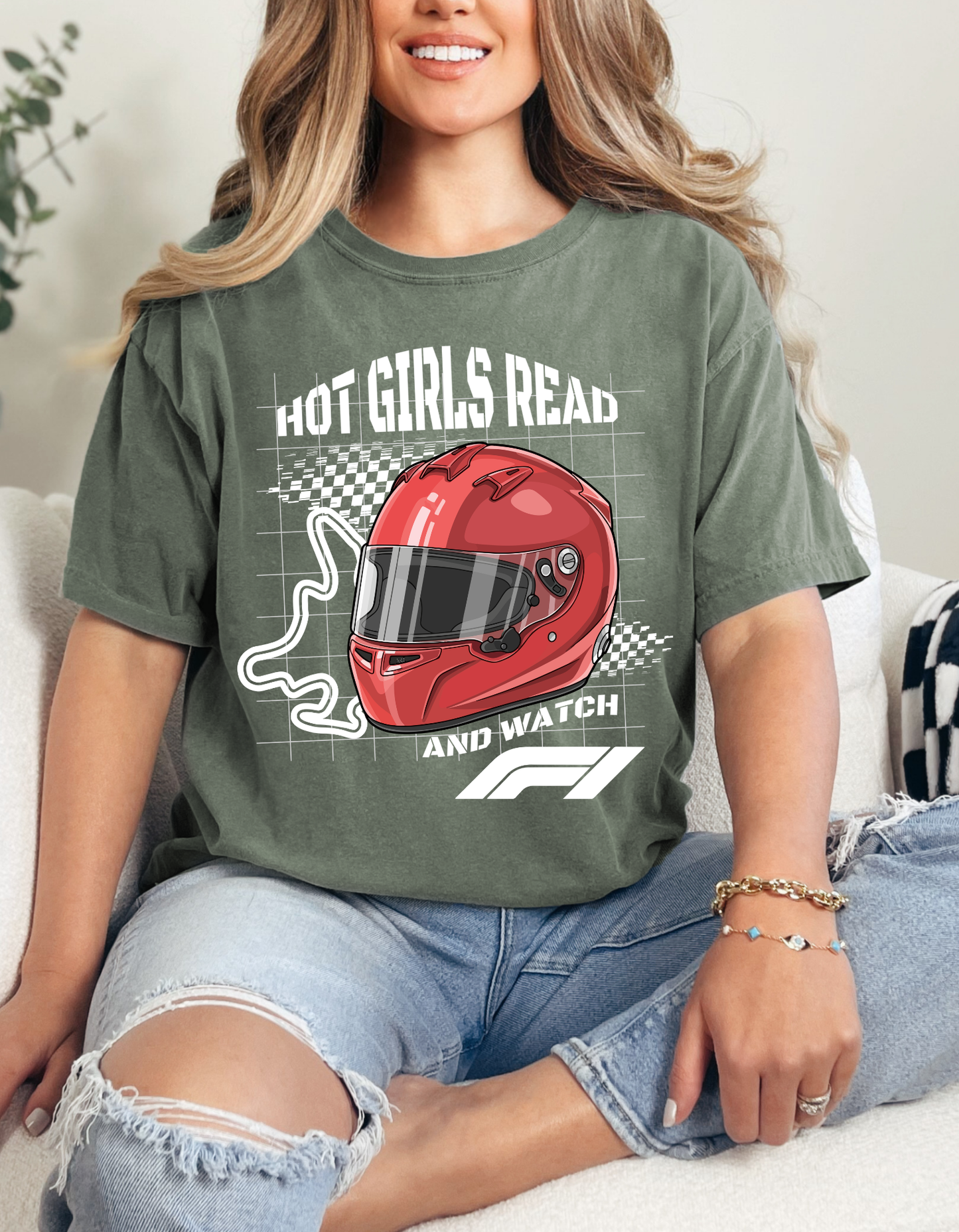 Hot Girls Read and Watch F1 T-shirt