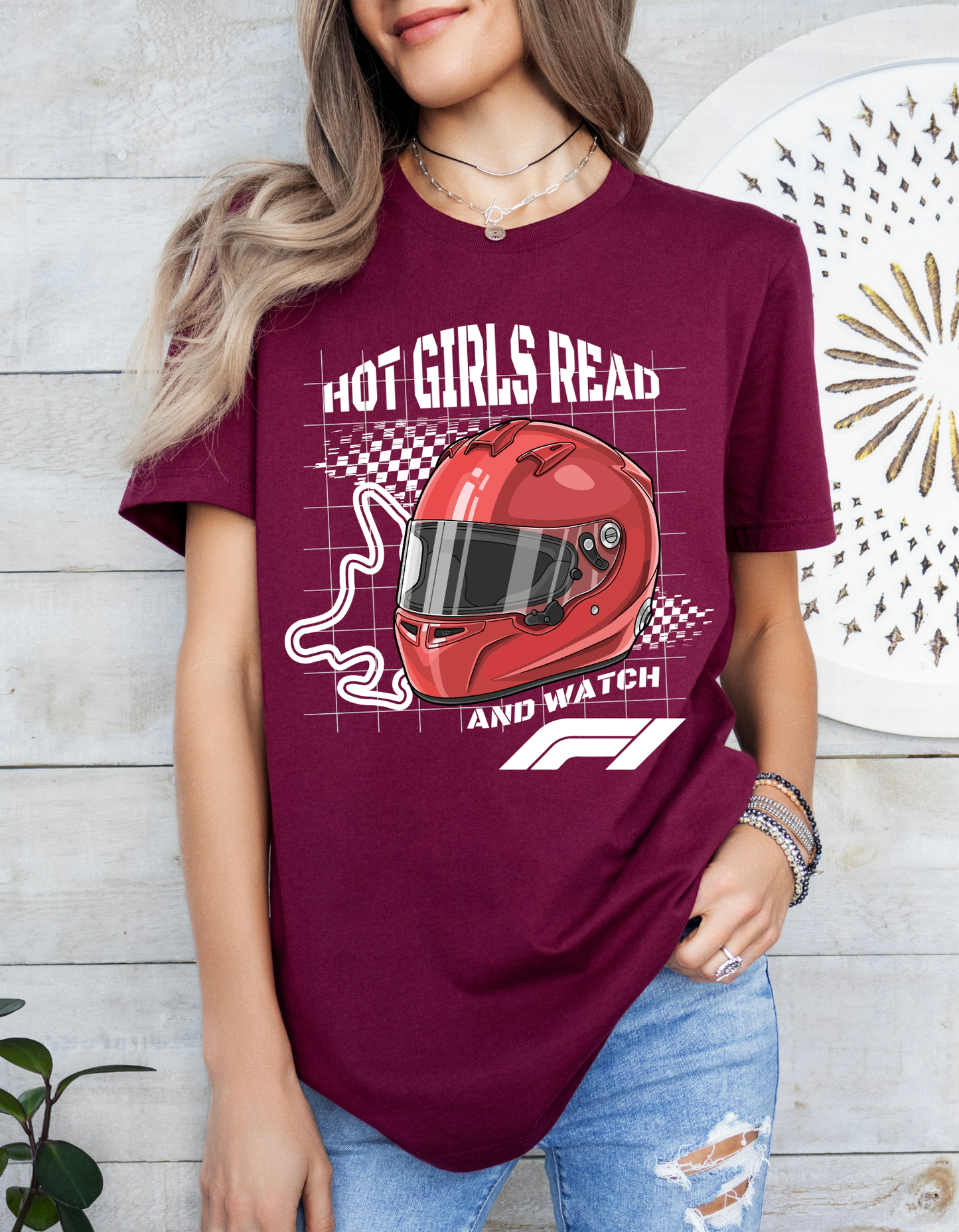 Hot Girls Read and Watch F1 T-shirt