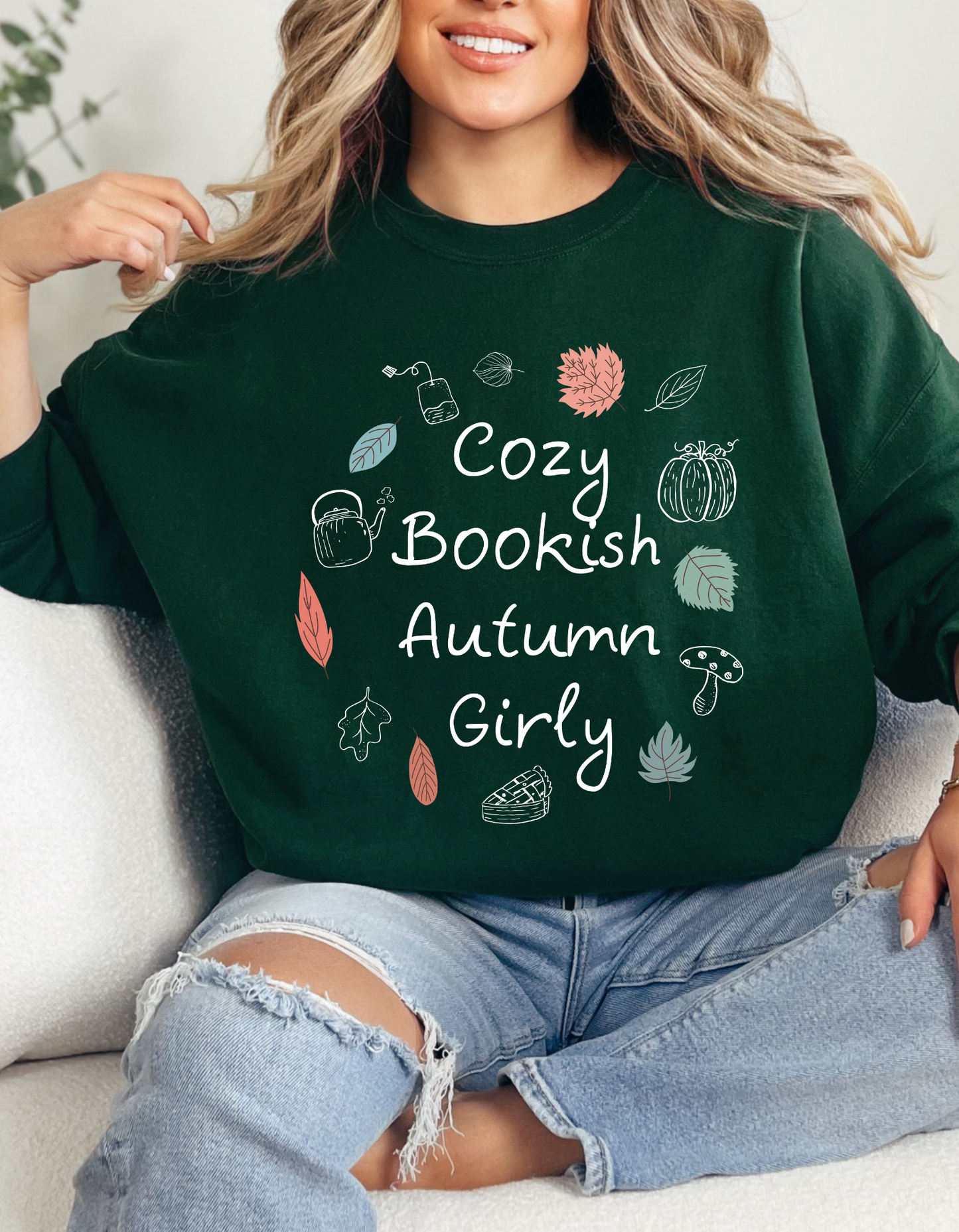 Cosy Bookish Autumn Girly Sweatshirt