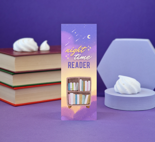 Night Time Reader Illustrated Bookmark