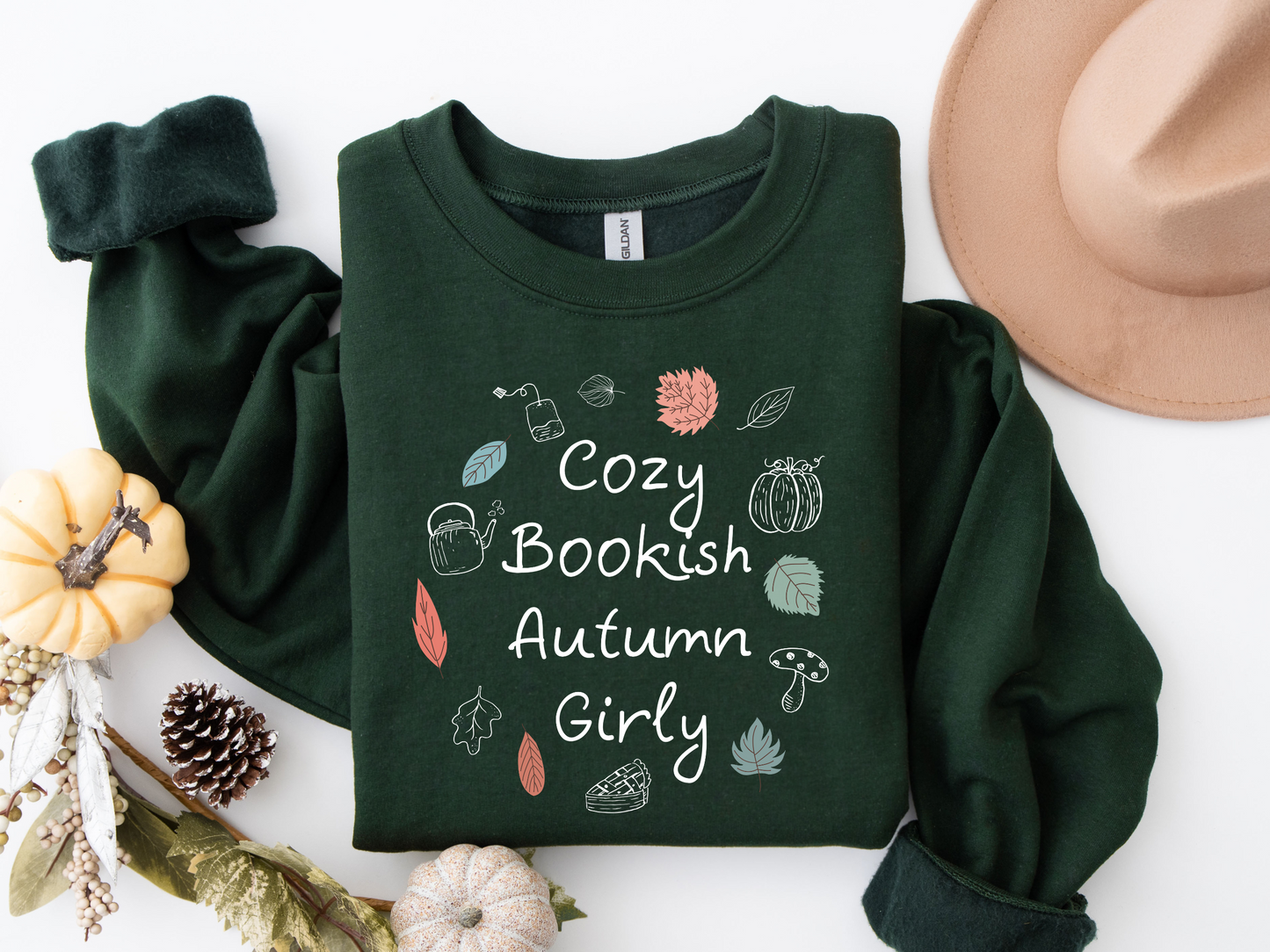 Cosy Bookish Autumn Girly Sweatshirt