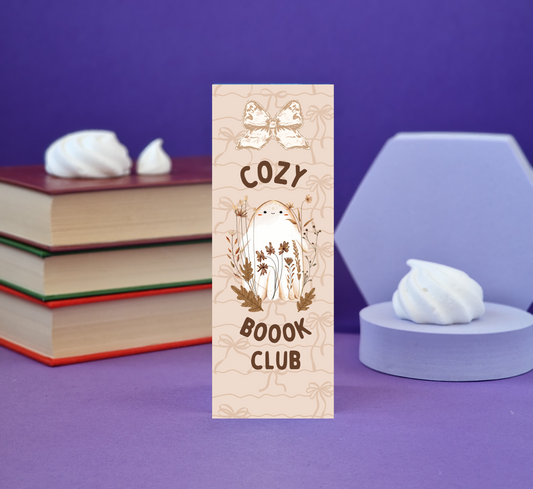 Cozy Book Club Bookmark