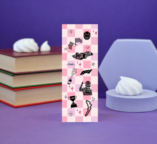 F1 Racing Romance Pink bookmark