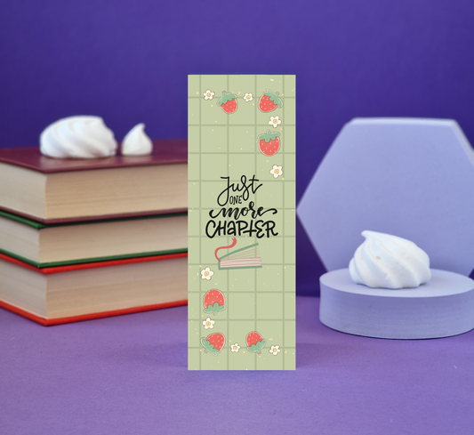 Just One More Chapter Illustrated Bookmark - Literary Lovelies UK