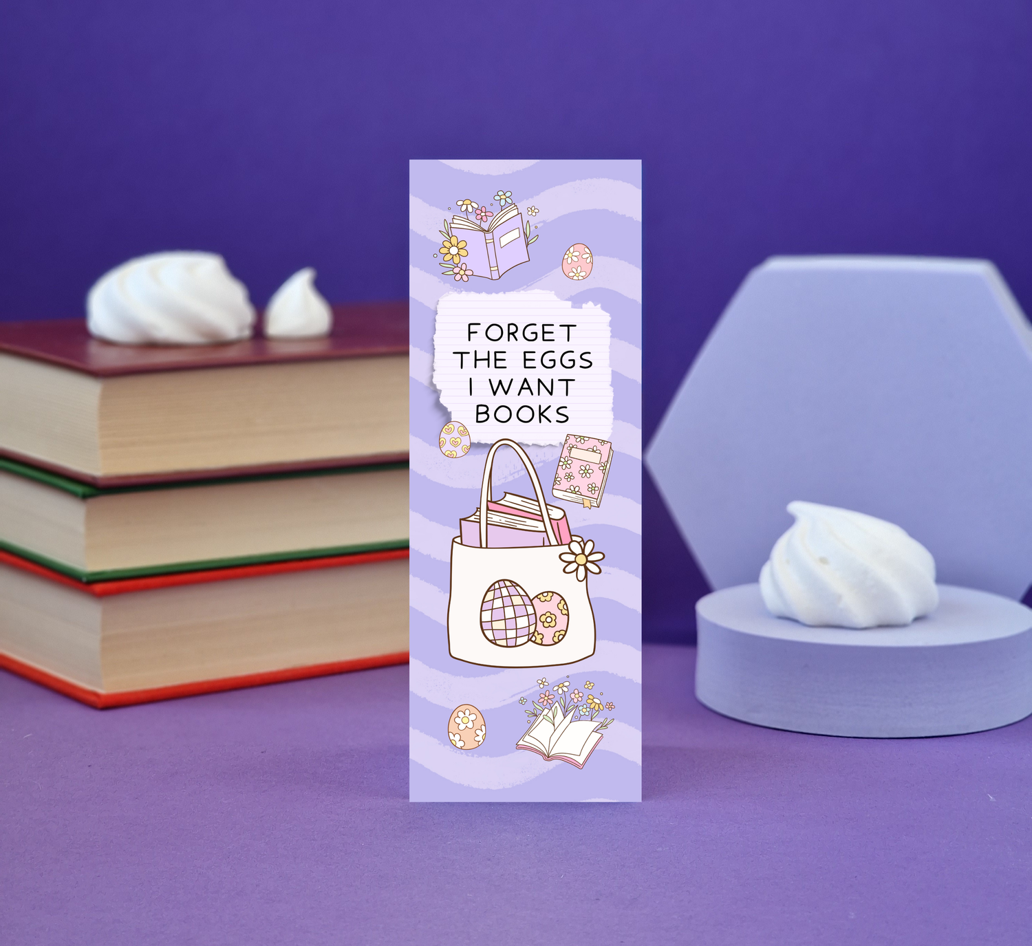 Forget The Eggs I Want More Books Illustrated Bookmark - Literary Lovelies UK
