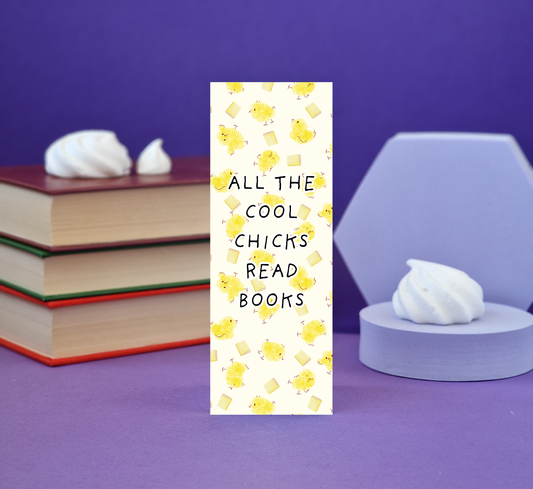 All The Cool Chicks Read Illustrated Bookmark - Literary Lovelies UK
