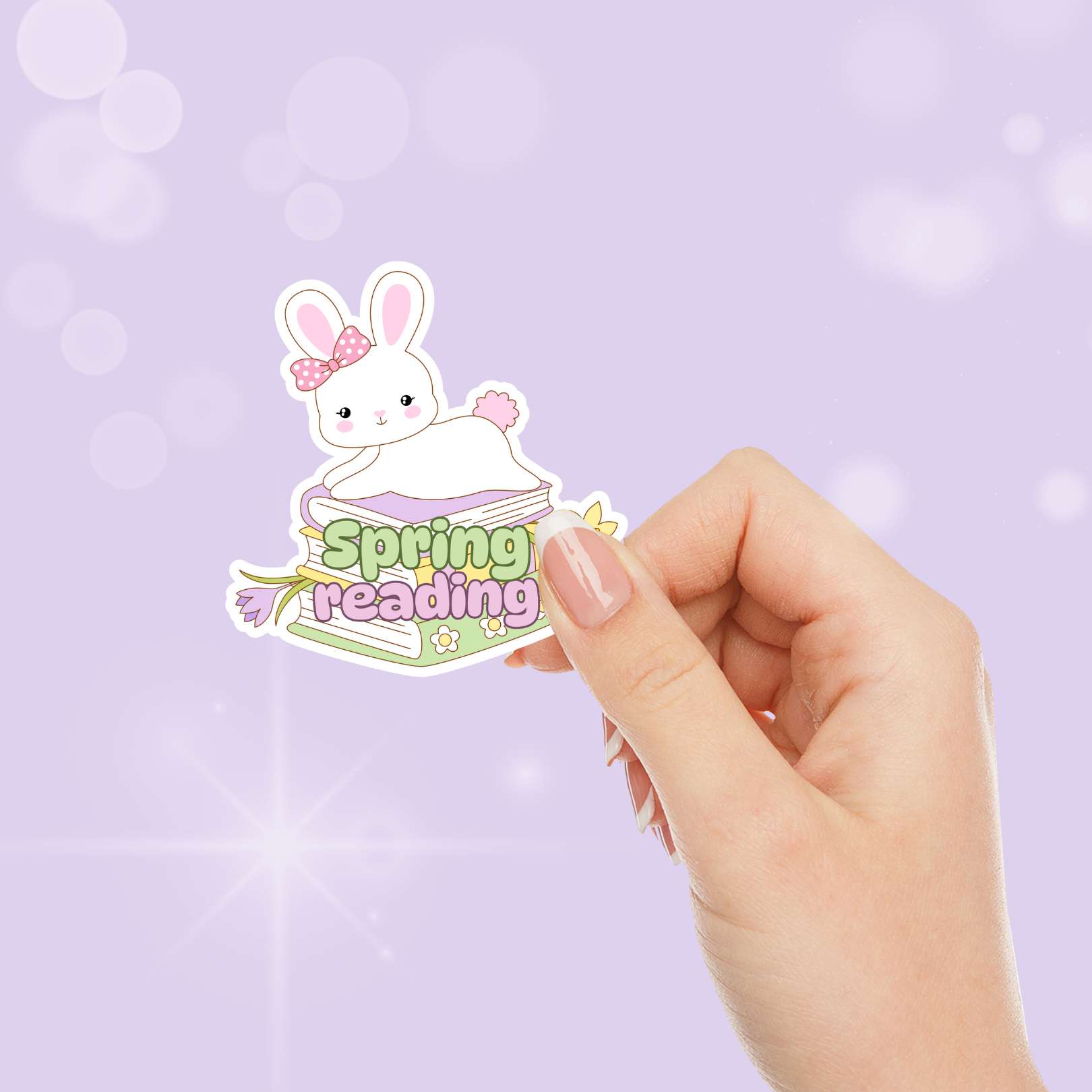 Spring Reading Bookish Sticker - Literary Lovelies UK
