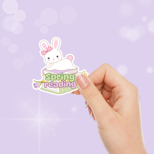 Spring Reading Bookish Sticker - Literary Lovelies UK