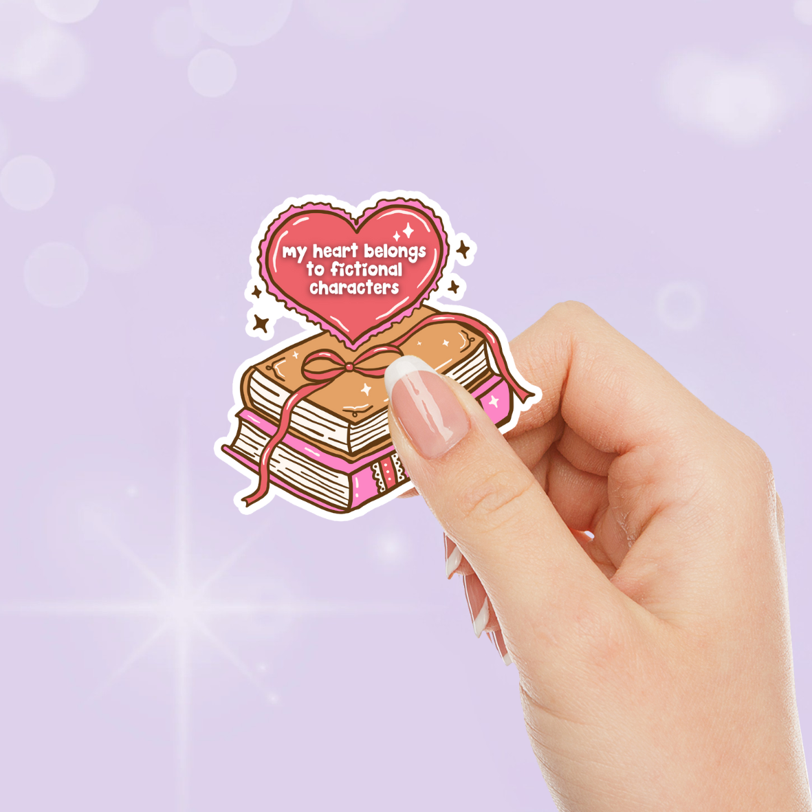 My Heart Belongs To Fictional Characters Sticker