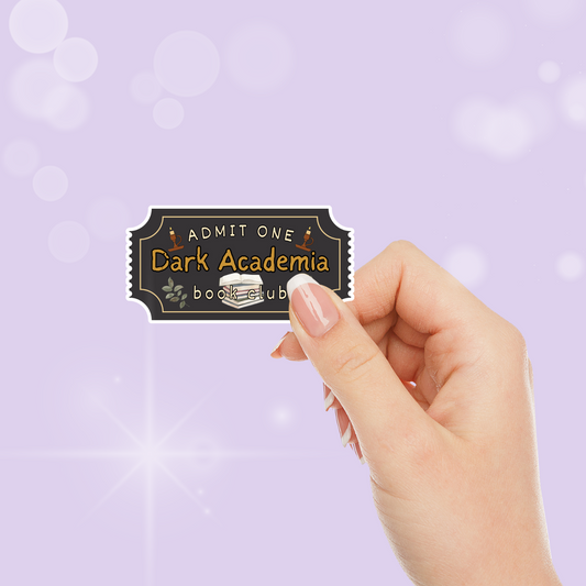 Dark Academia Book Club Ticket Sticker - Literary Lovelies UK