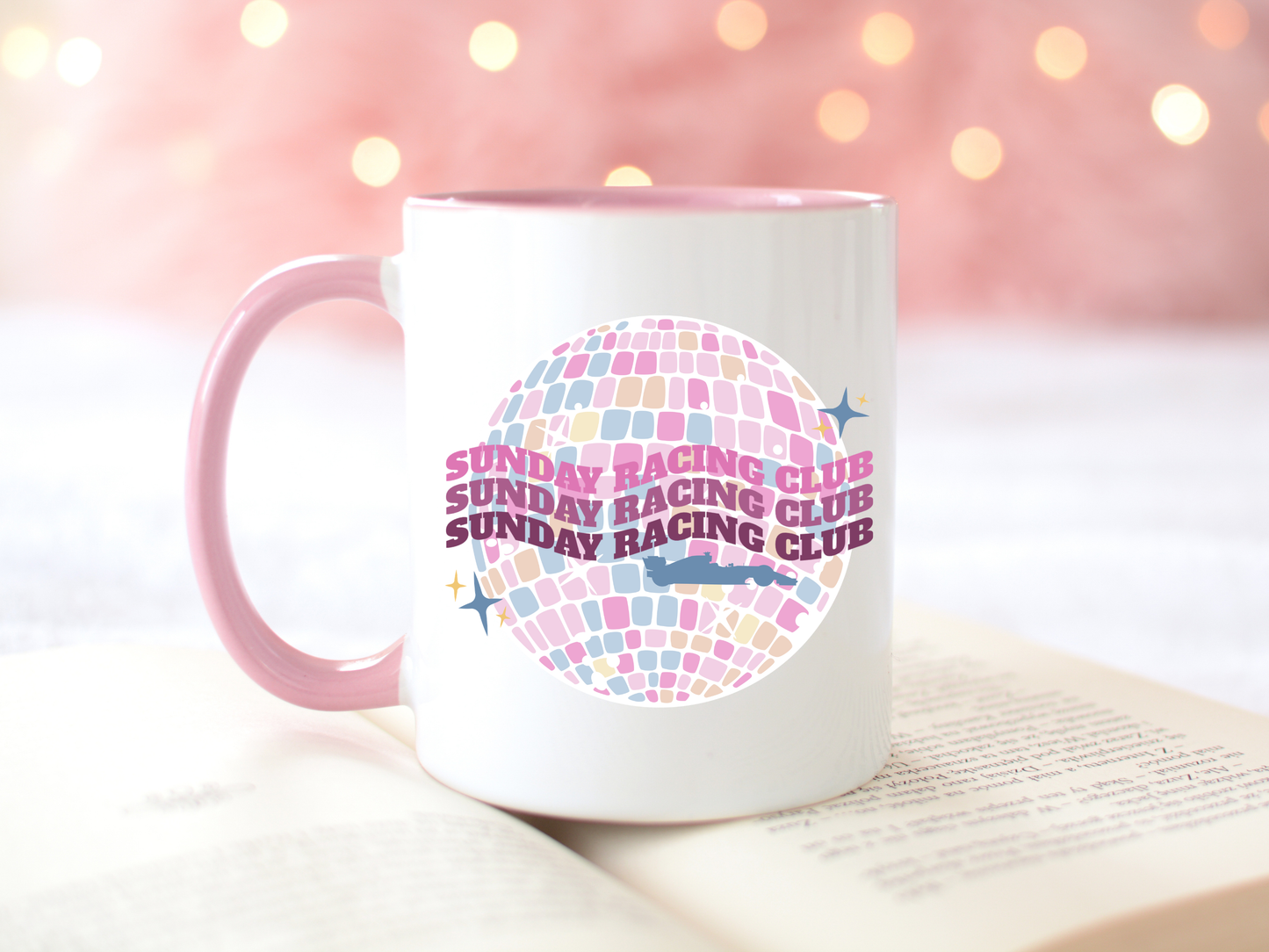 sunday racing club mug pink handle