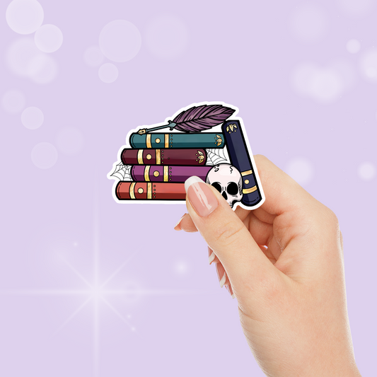 Dark Academia Book Stack Sticker - Literary Lovelies UK