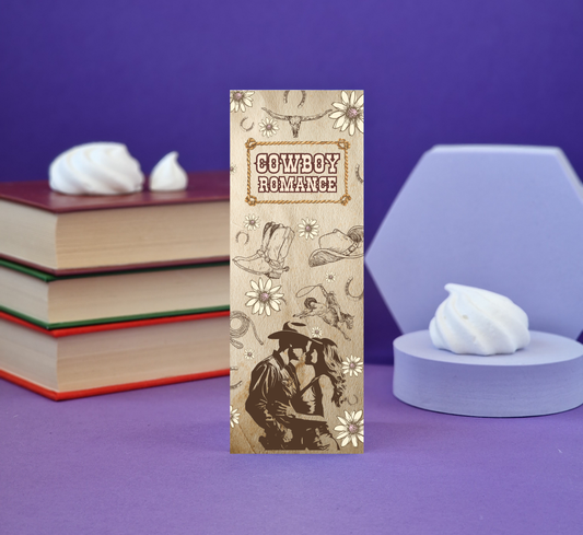 Cowboy Romance Couple - Illustrated Bookmark - Literary Lovelies UK