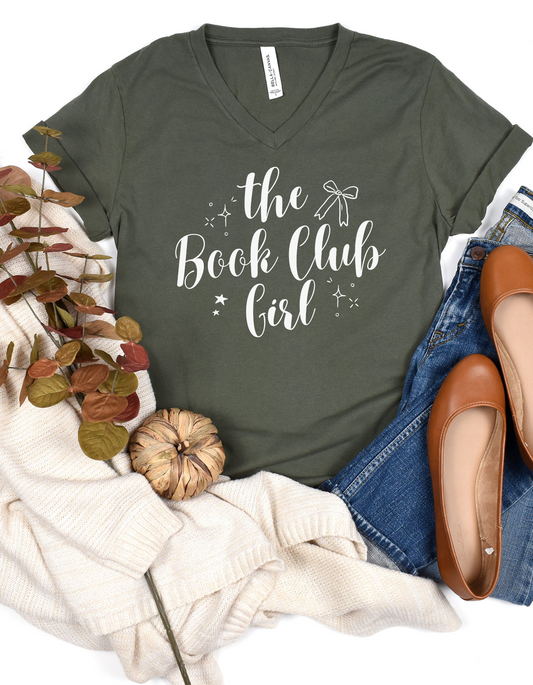 The Book Club Girl V-Neck T-Shirt