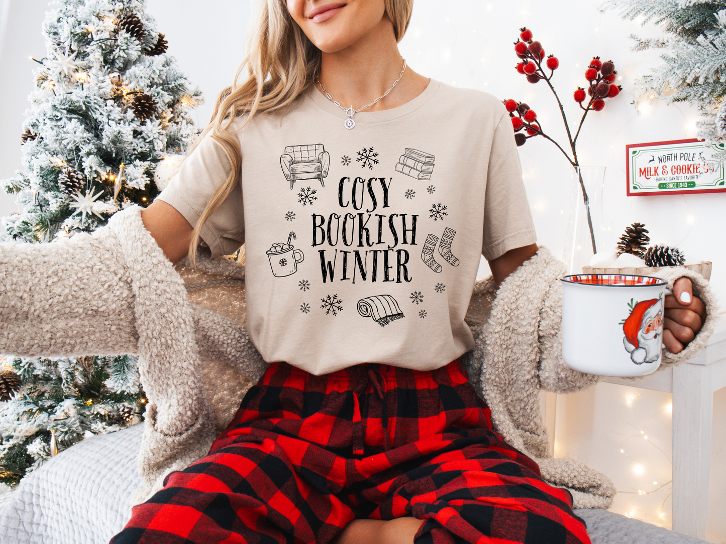 Cosy Bookish Winter T-Shirt