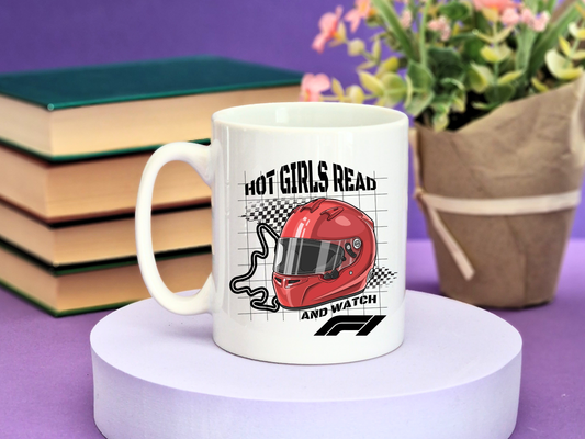 Hot Girls Read And Watch F1 Mug