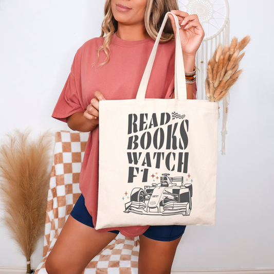 Read Books Watch F1 Tote Bag