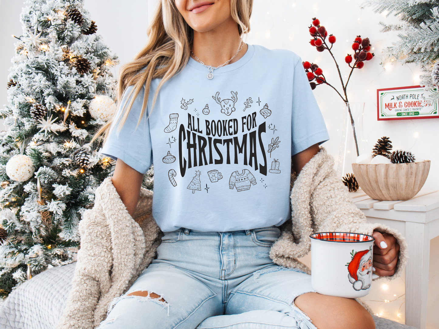 All Booked For Christmas T-shirt