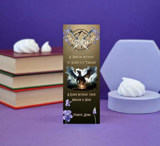 A Dragon Without It's Rider - Fourth Wing Officially Licensed Bookmark - Literary Lovelies UK