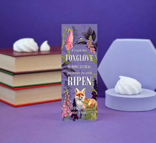 Foxglove - Illustrated Bookmark - Literary Lovelies UK
