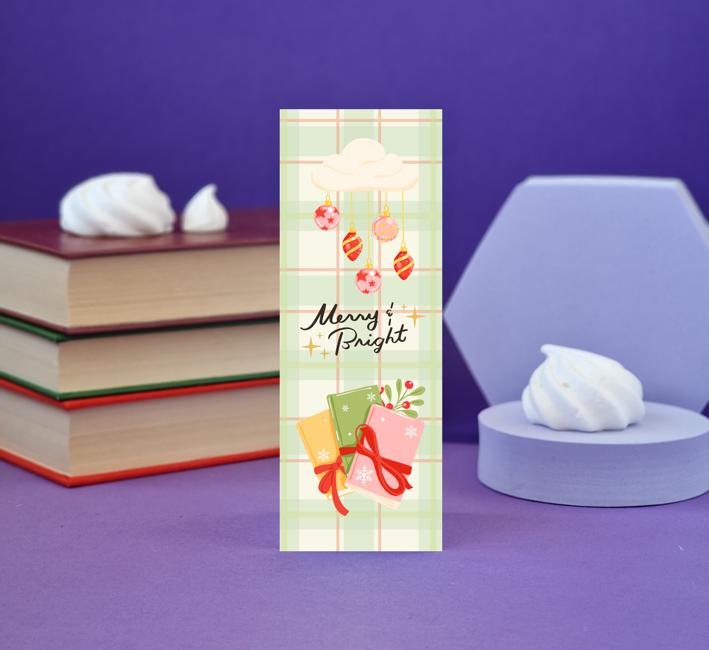 Merry and Bright Illustrated Bookmark
