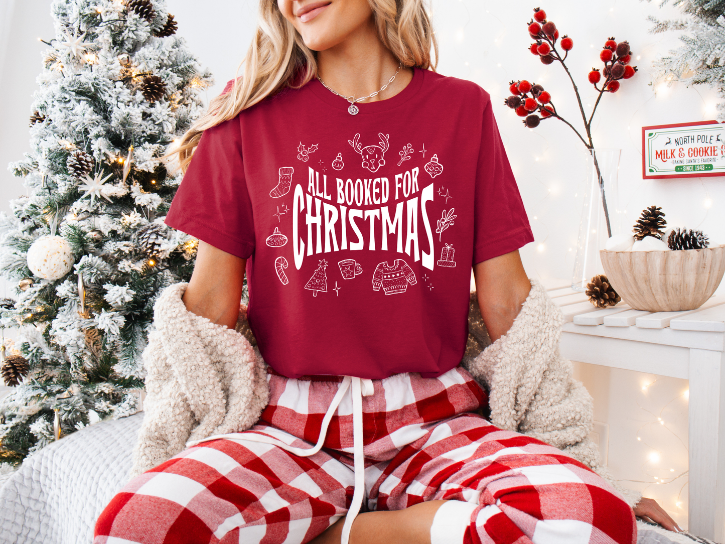 All Booked For Christmas T-shirt